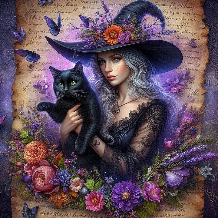 Paint by Numbers Kit The Witch And The Cat