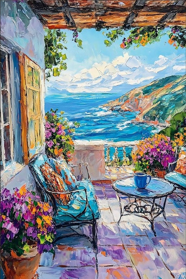 Paint by Numbers Kit Seaside Scenery