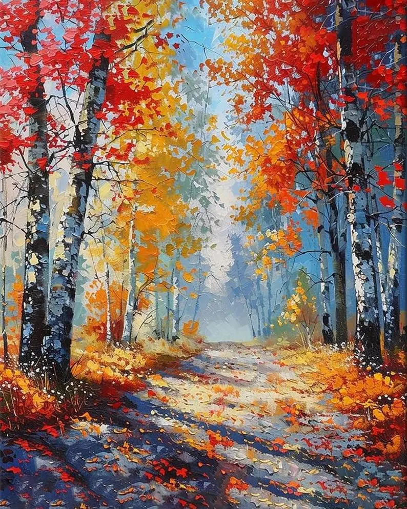 Paint by Numbers Kits Autumn Forest Scenery