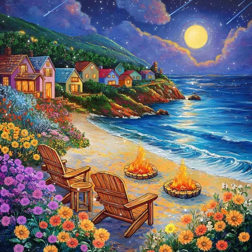 Paint by Numbers Kit Beach Camping
