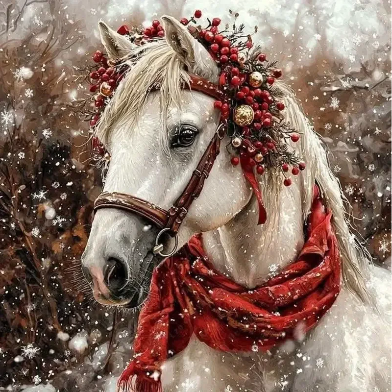 Paint by Numbers Kit Christmas Horse