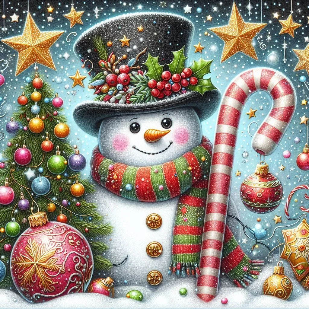 Paint by Numbers Kit Christmas Snowman