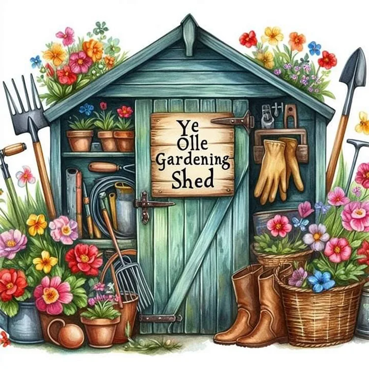 Paint by Numbers Kit Gardening Tool Room