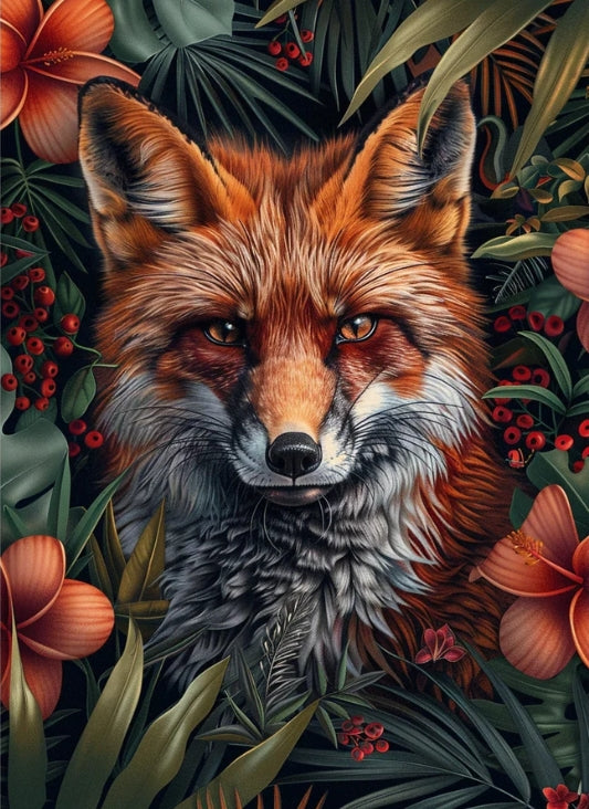 Paint by Numbers Kits The Fox In The Flower Bushes