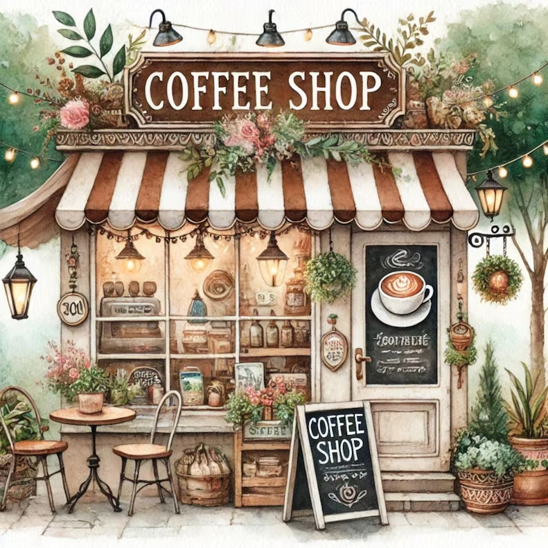 Paint by Numbers Kit Coffee Shop