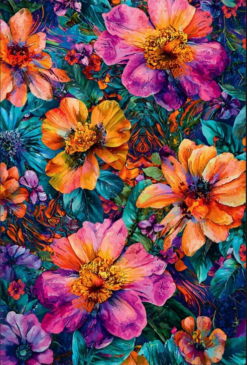 Paint by Numbers Kit Colorful Flowers