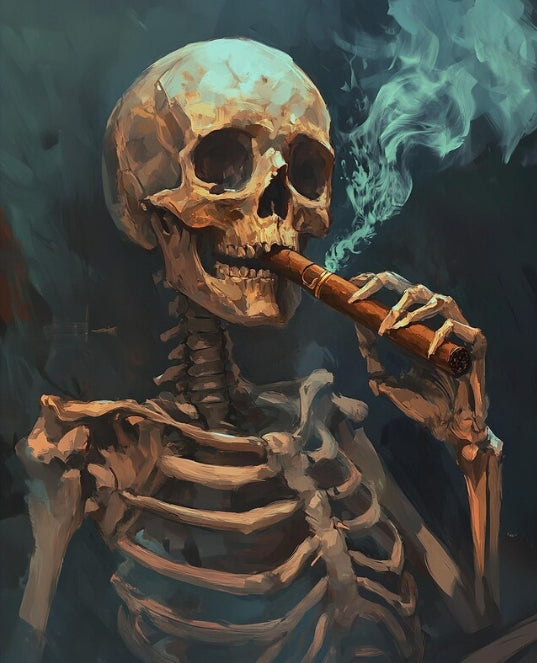 Paint by Numbers Kits A Skull Smoking A Cigar