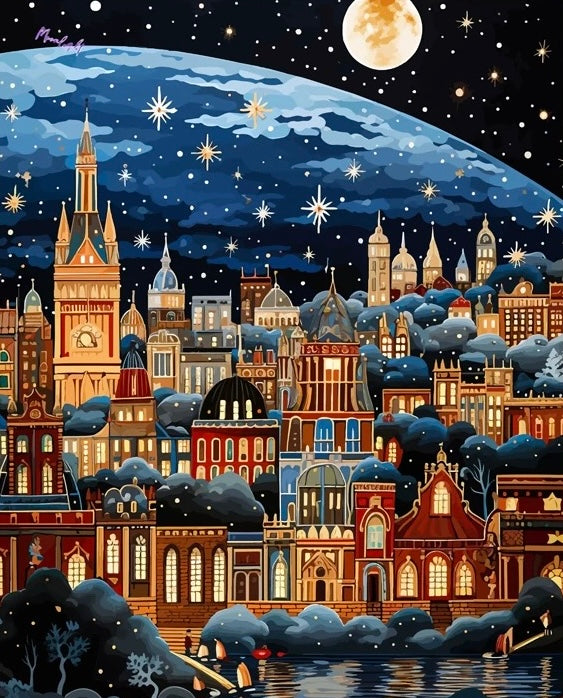 Paint by Numbers Kits Abstract City Night View