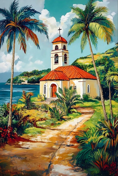 Paint by Numbers Kit Seaside House