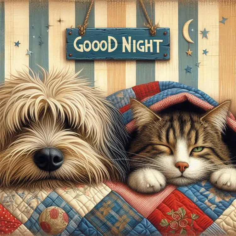 Paint by Numbers Kit Cute Cat And Dog