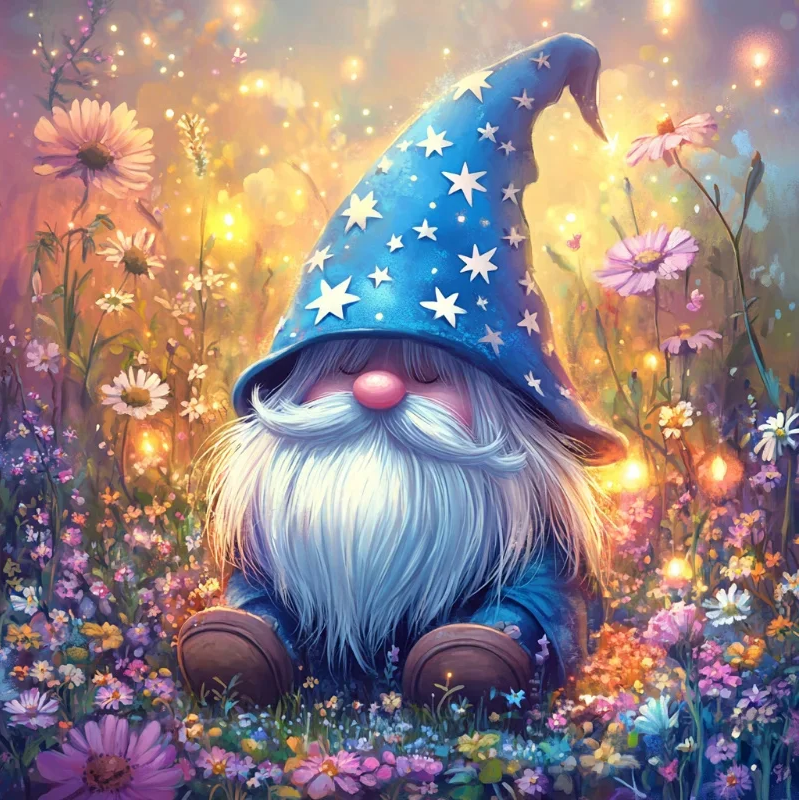 Paint by Numbers Kit Goblins In The Flower Bushes