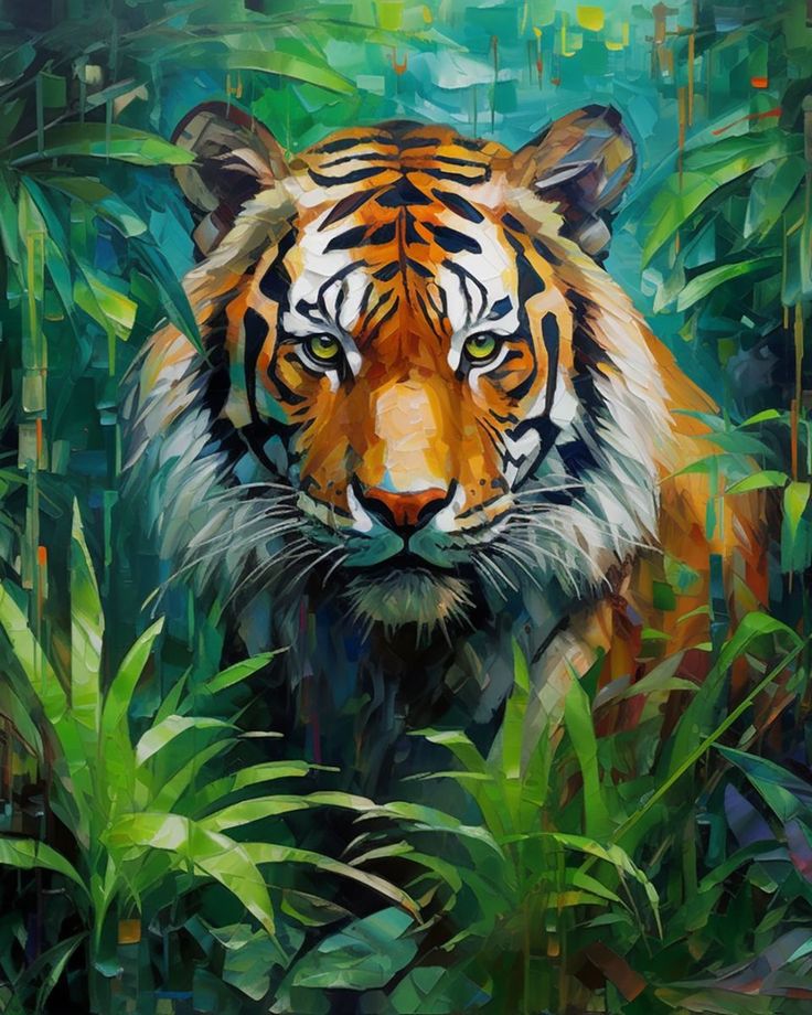 Paint by Numbers Kits Tiger In The Grass