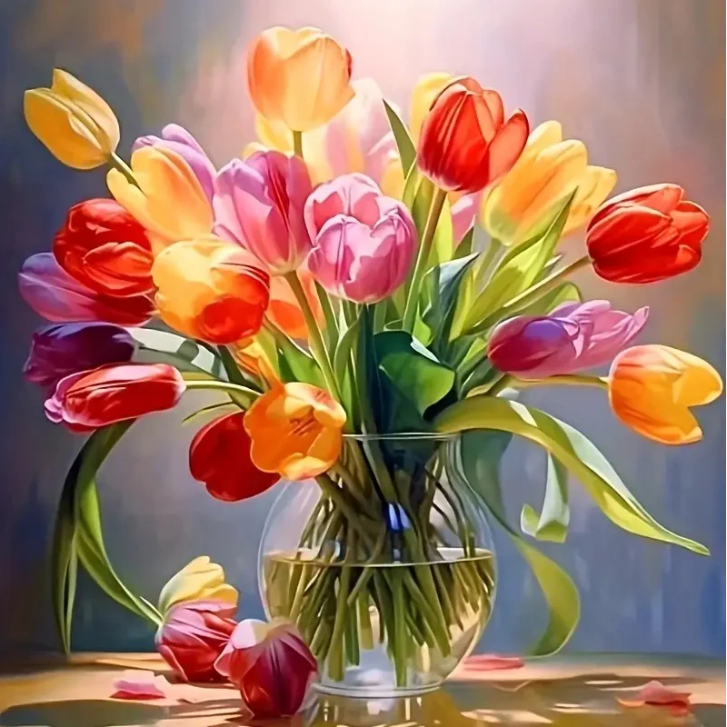 Paint by Numbers Kit Colorful Flowers