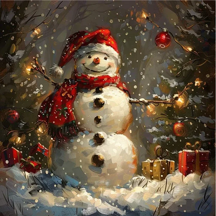 Paint by Numbers Kit Christmas Snowman