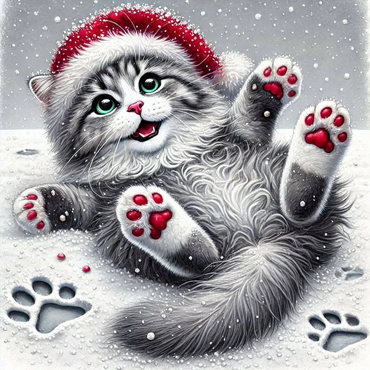 Paint by Numbers Kit Christmas Cat