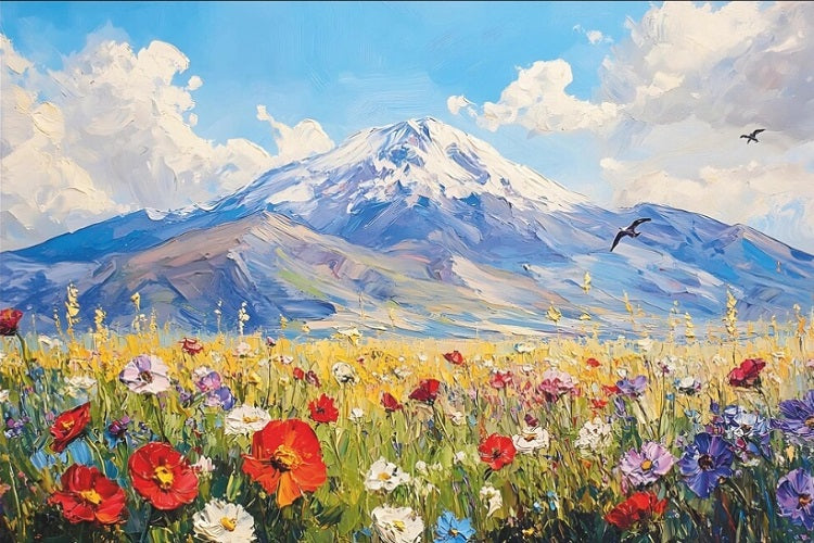 Paint by Numbers Kit Snow Mountain Scenery