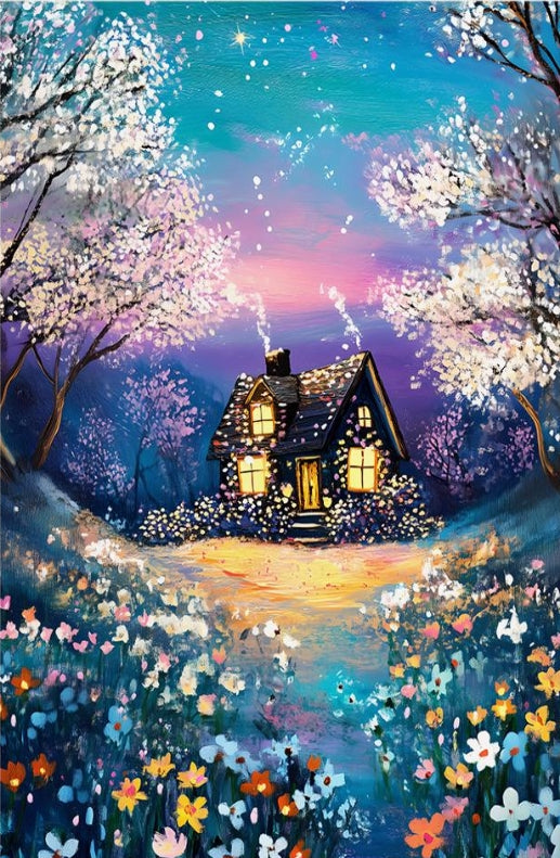 Paint by Numbers Kit House Among The Flowers