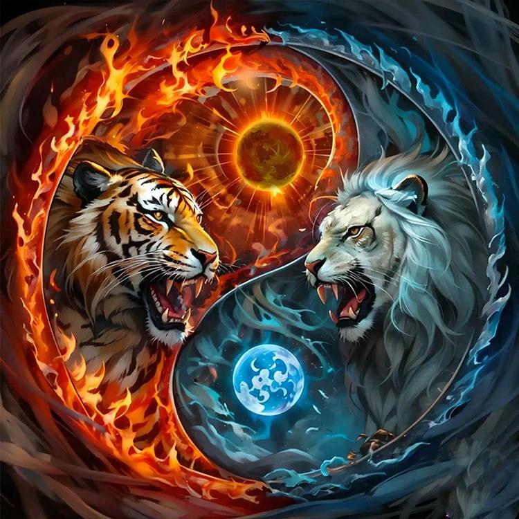 Paint by Numbers Kit Lions and Tigers
