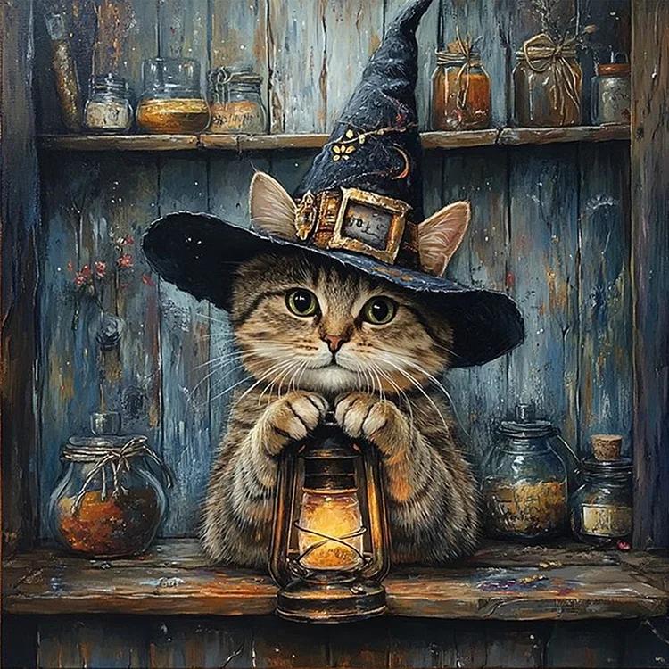 Paint by Numbers Kit Witch Cat