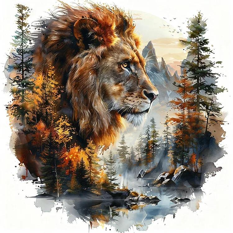 Paint by Numbers Kit Abstract Lion Landscape