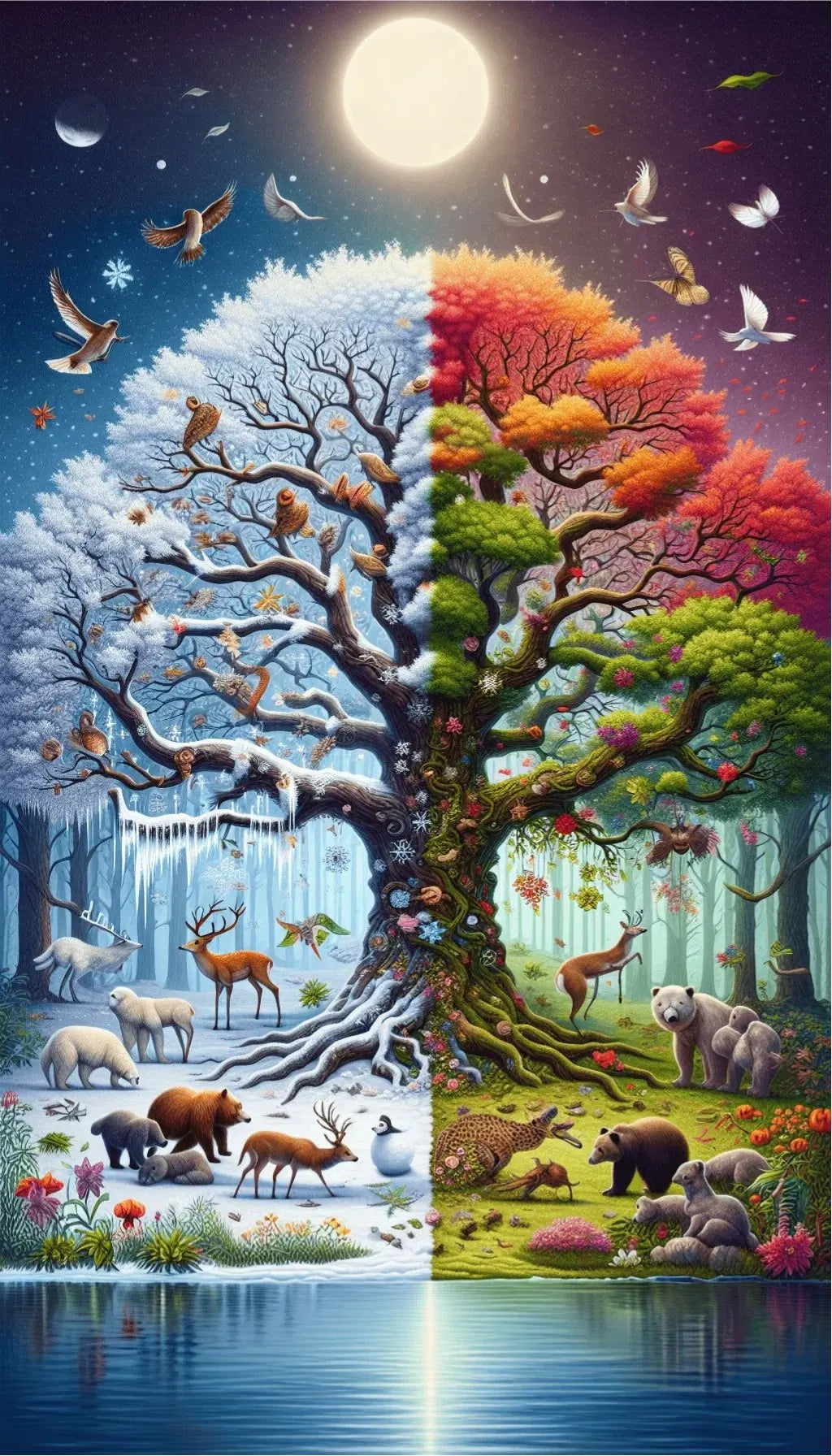 Paint by Numbers Kit Four Seasons Tree