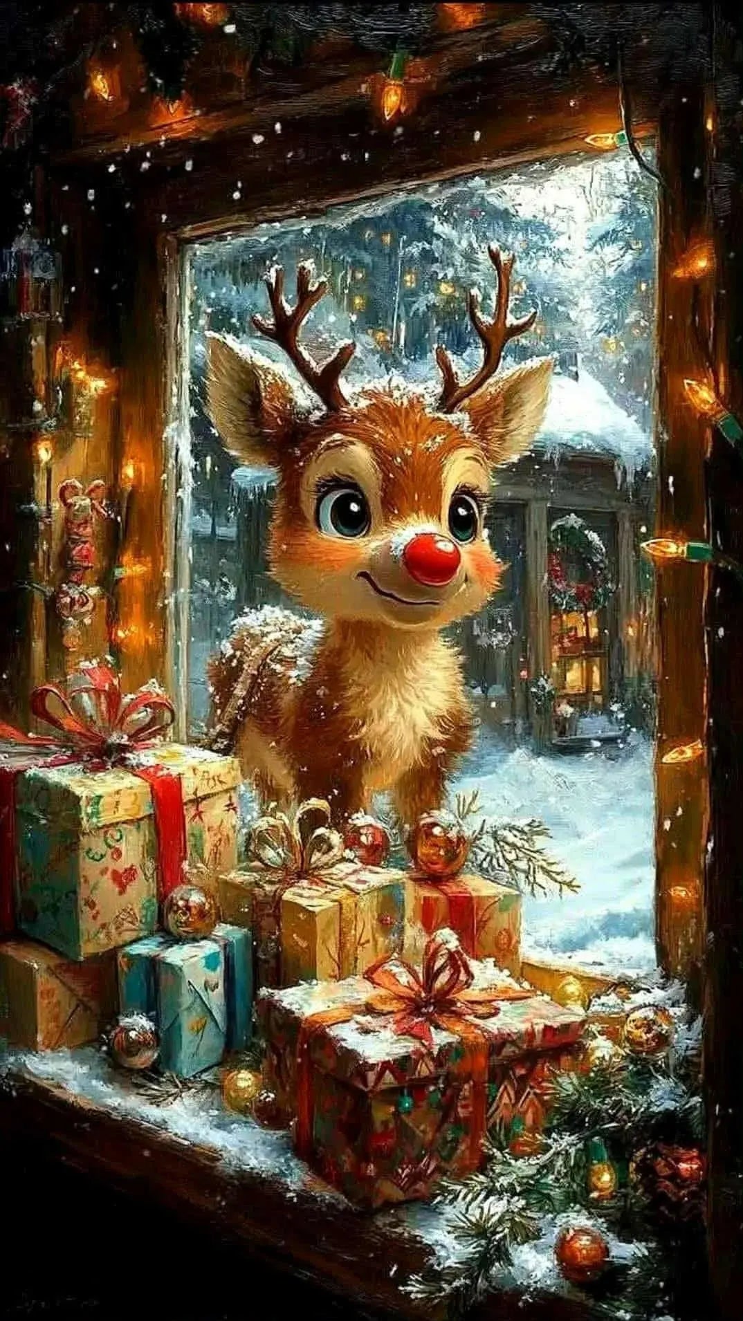 Paint by Numbers Kit Four Christmas Deer
