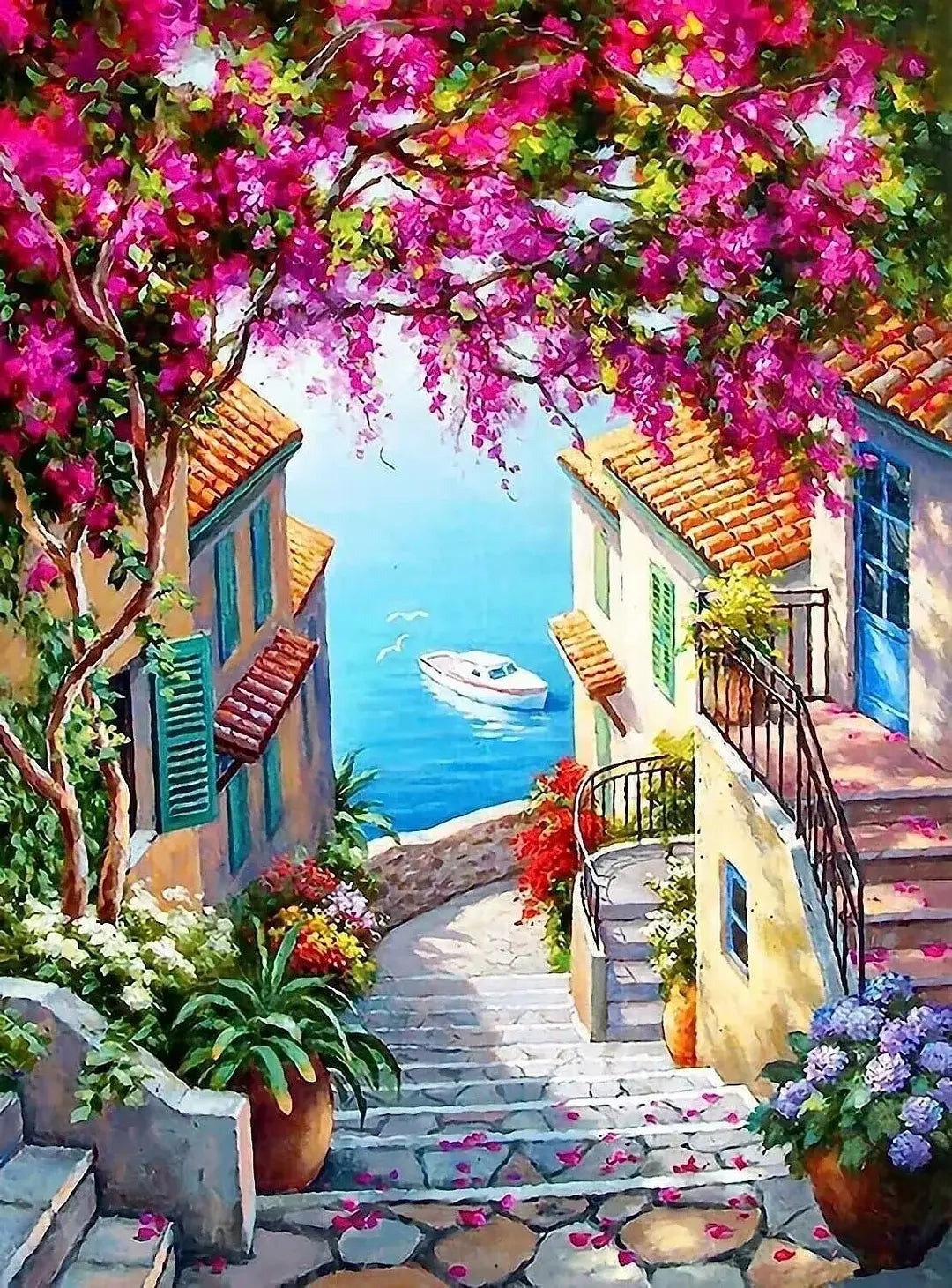 Paint by Numbers Kits Seaside Town Scenery