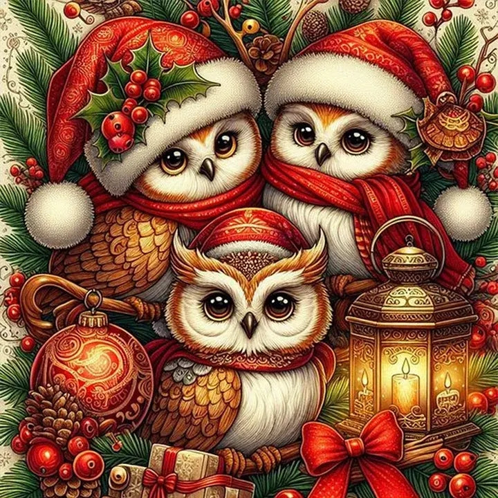 Paint by Numbers Kit Christmas Owl