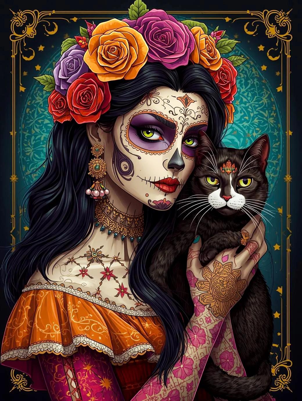 Paint by Numbers Kits Woman And Cat