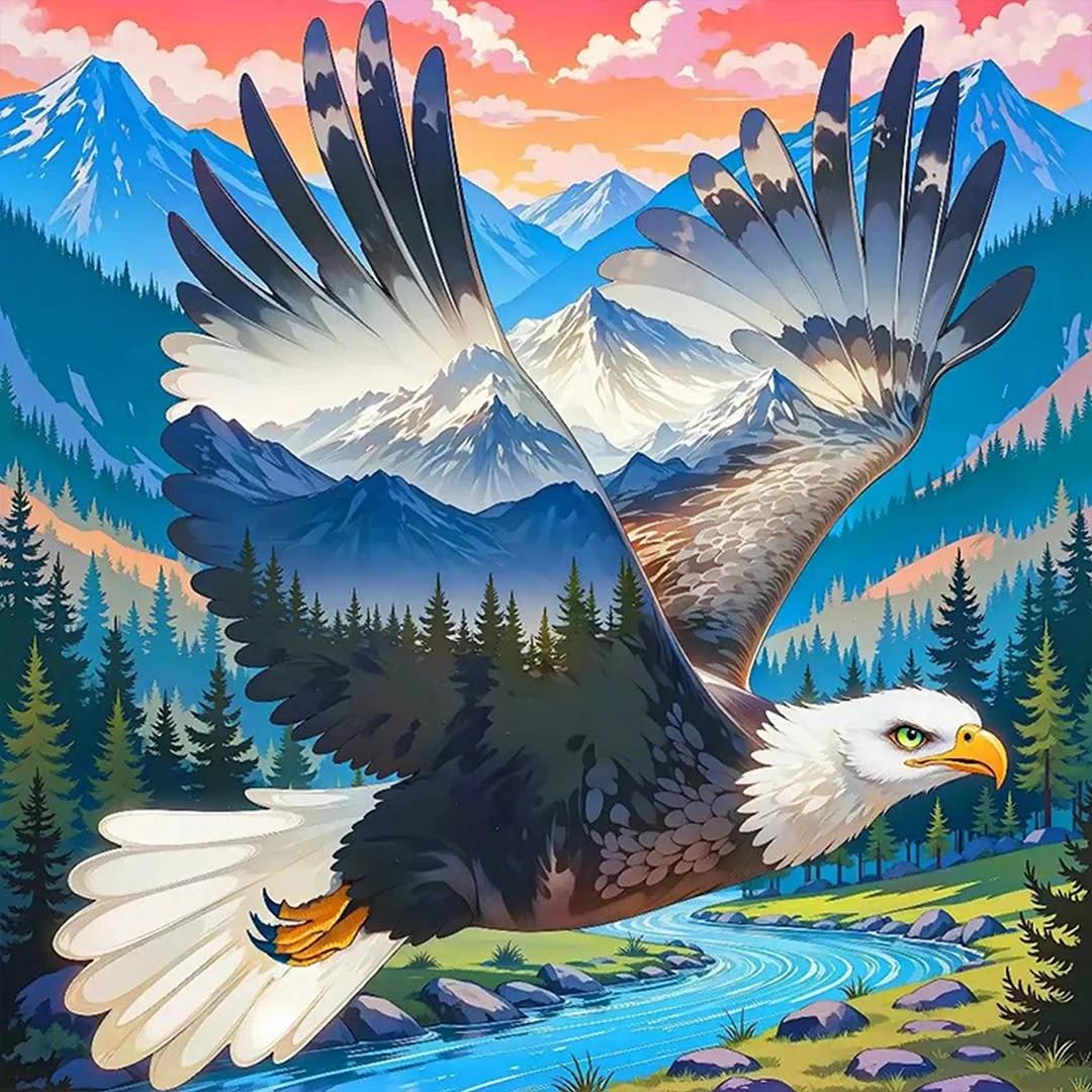 Paint by Numbers Kit Abstract Eagle