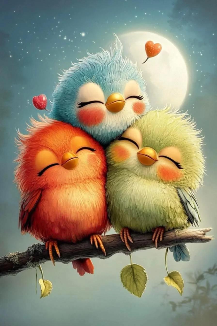 Paint by Numbers Kit Three Birds