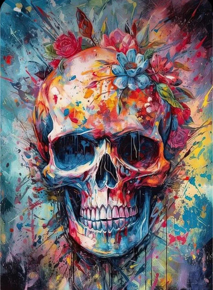 Paint by Numbers Kits Abstract Colorful Skull