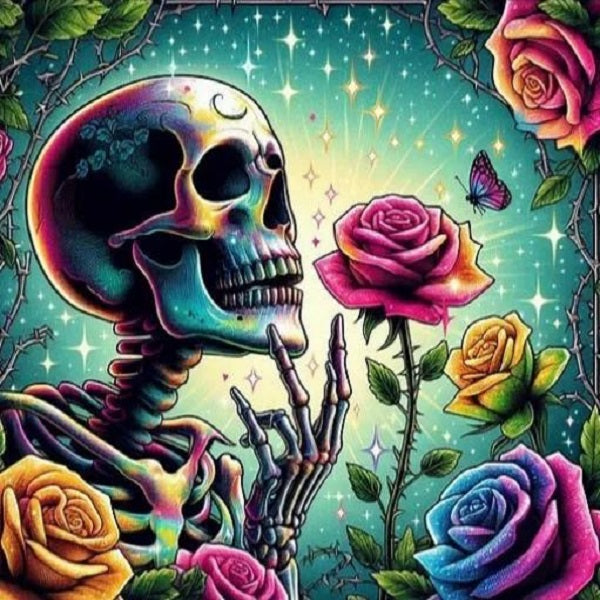 Paint by Numbers Kit Skull and Rose
