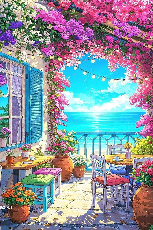 Paint by Numbers Kit Seaside Restaurant