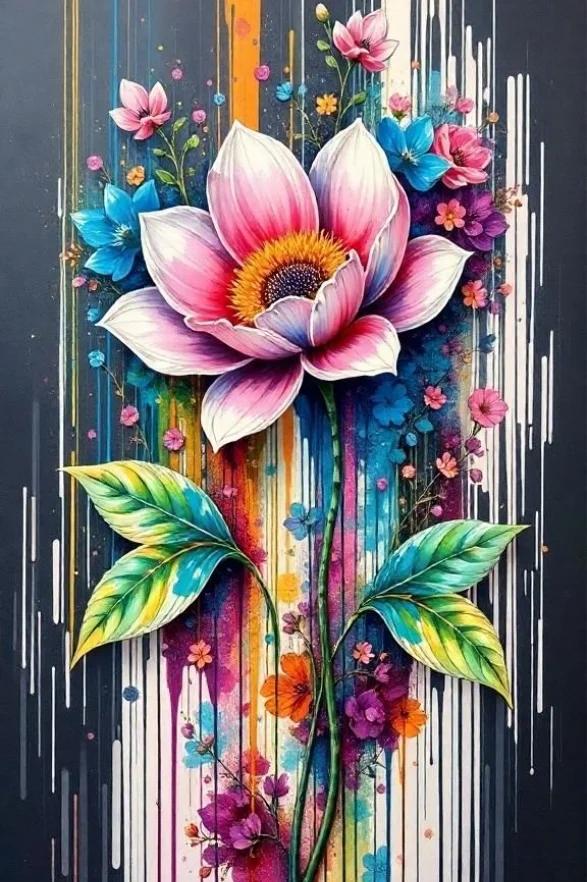 Paint by Numbers Kit Colorful Flowers