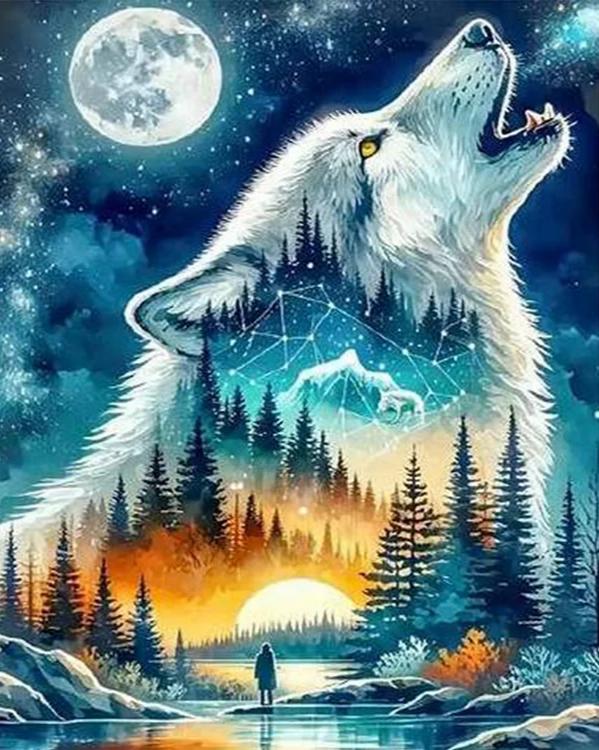 Paint by Numbers Kits Abstract Wolf