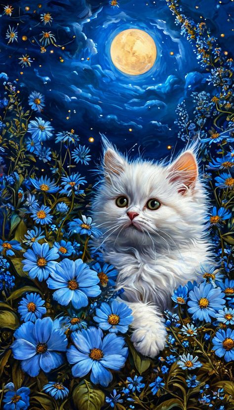 Paint by Numbers Kit Cat in the Flowers