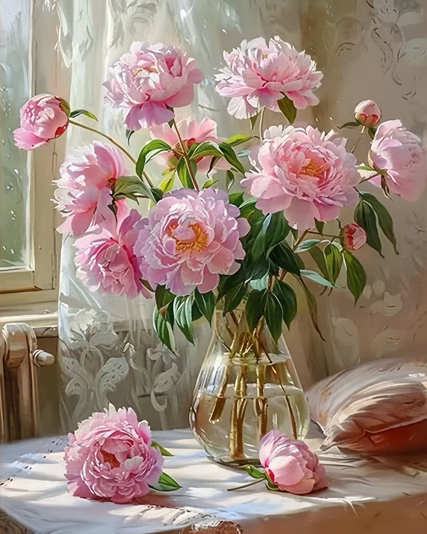 Paint by Numbers Kits Beautiful Pink Flowers