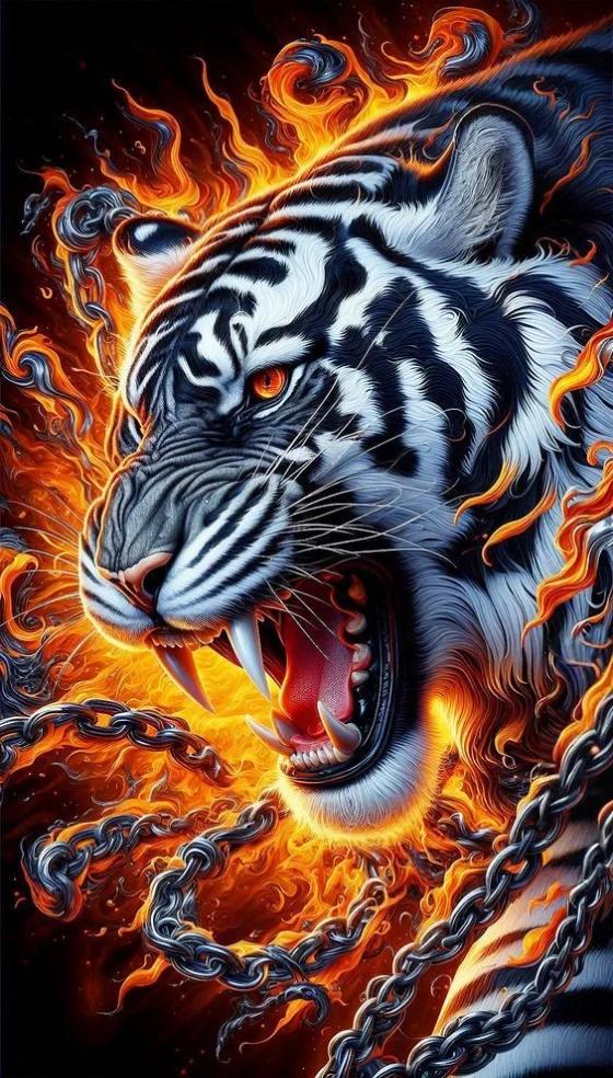 Paint by Numbers Kit Roaring Tiger