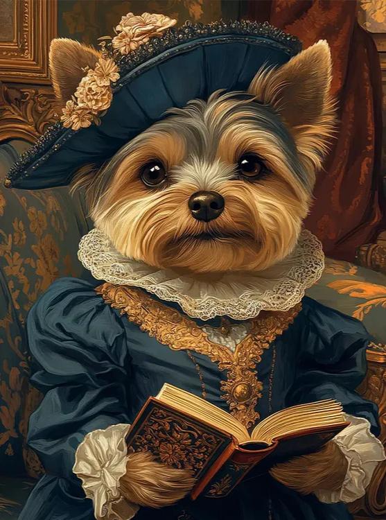 Paint by Numbers Kits Dog Reading Book