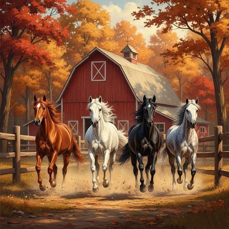 Paint by Numbers Kit Running Horses