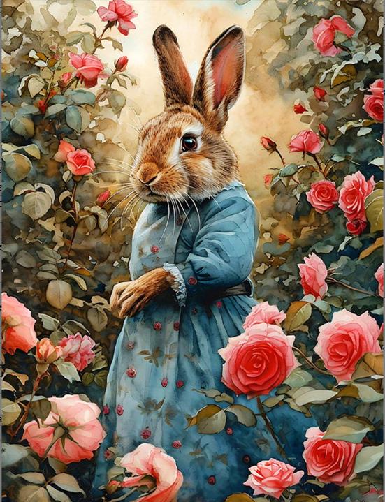 Paint by Numbers Kits Rabbit in the Flower