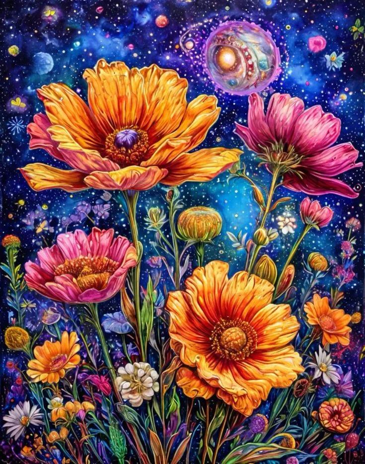 Paint by Numbers Kits Abstract Flowers