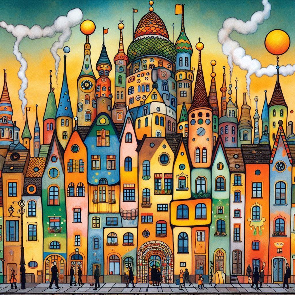 Paint by Numbers Kit Abstract Town