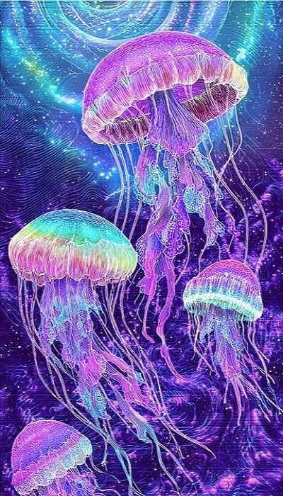 Paint by Numbers Kit Fantasy Jellyfish