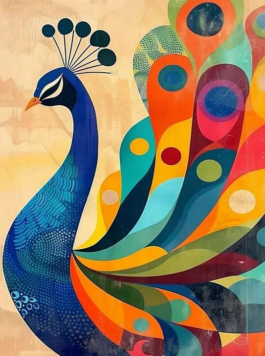 Paint by Numbers Kits Abstract Colorful Peacock