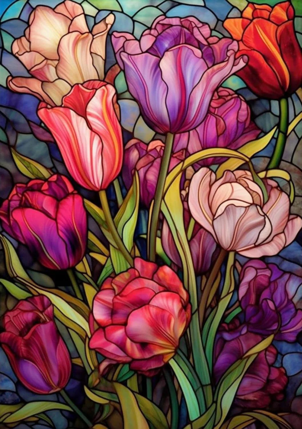 Paint by Numbers Kits Colorful Flowers