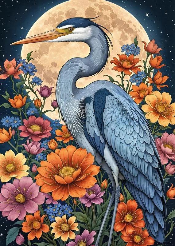 Paint by Numbers Kits Bird Among Flowers