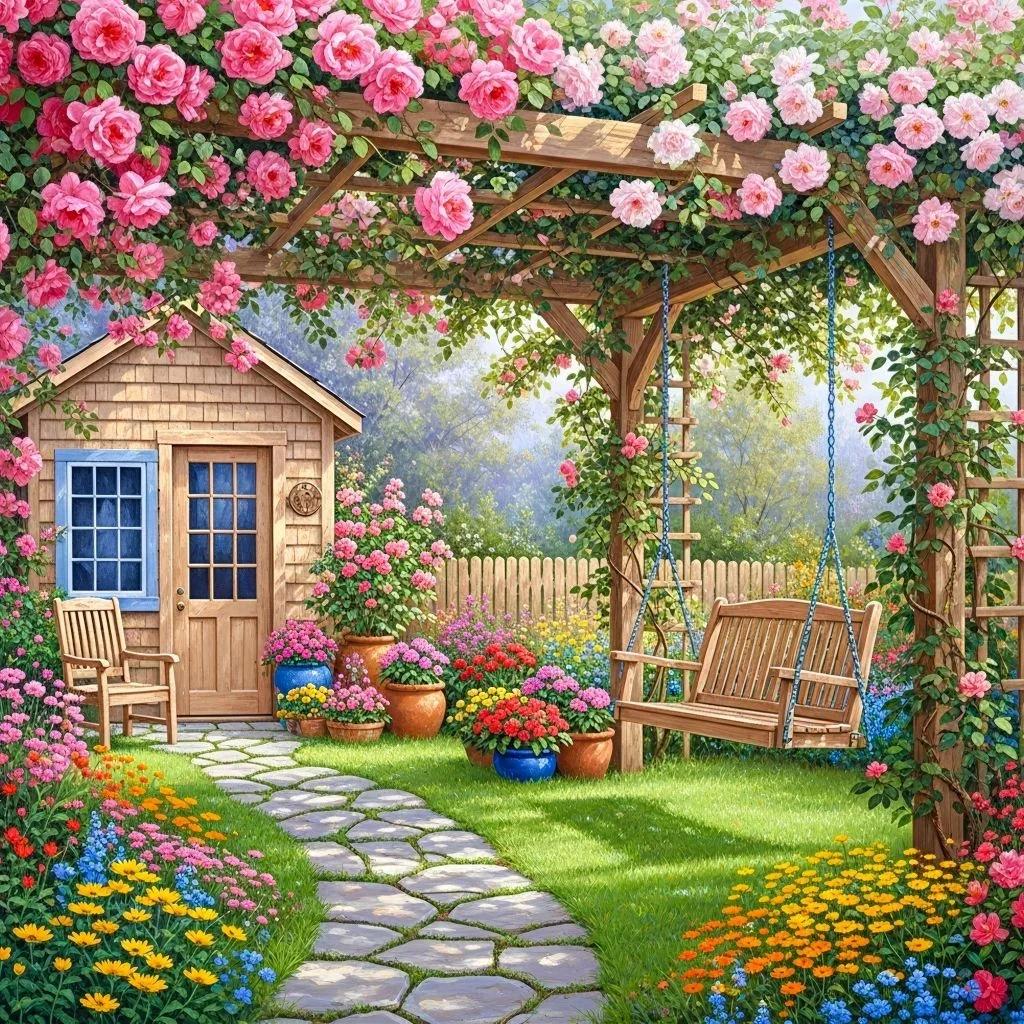 Paint by Numbers Kit Garden House