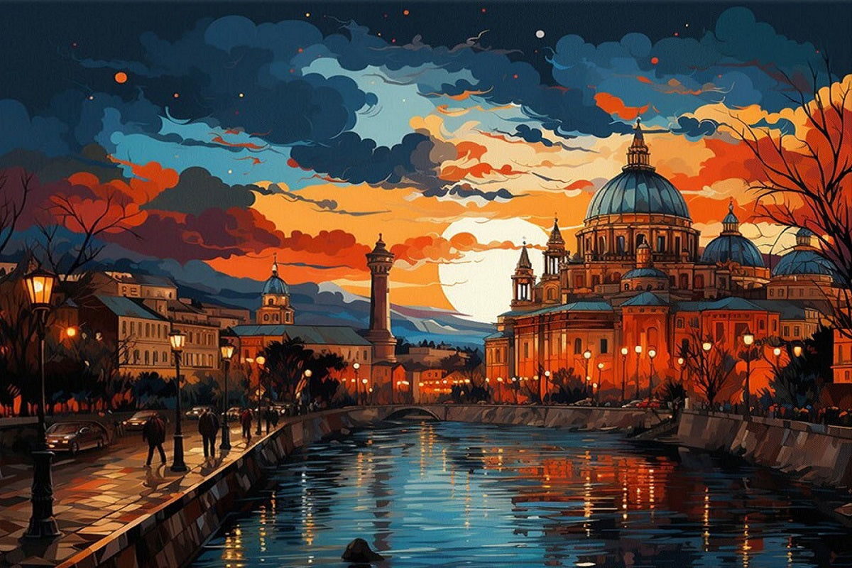 Paint by Numbers Kit City Night Scene